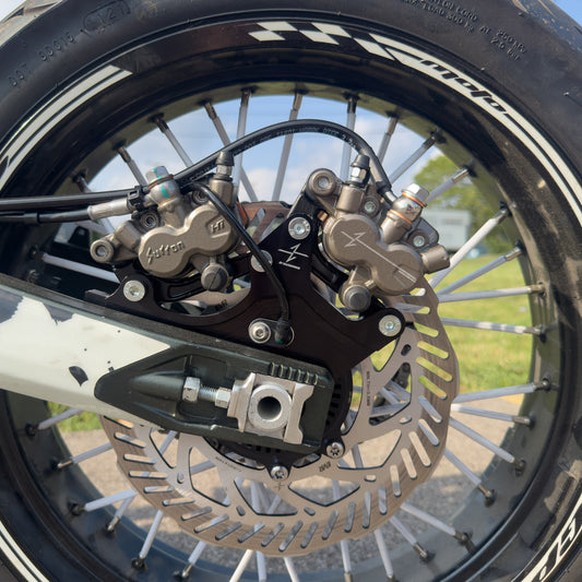 Surron Ultra Bee with the EVRaceworks dual caliper bracket